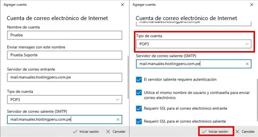 Configuración POP3