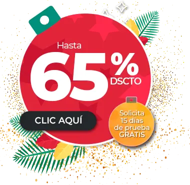 Hasta 65% dscto en planes de Hosting. Solicita 15 días de prueba gratis.