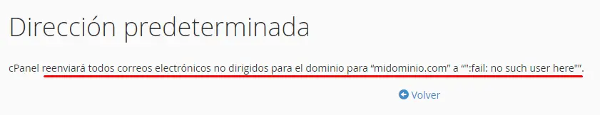 cPanel reenvío de correo