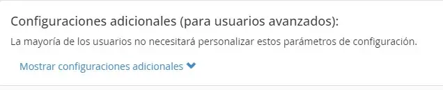 Configuraciones para usuarios avanzados - Filtros de spam