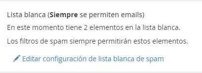 Lista Blanca - Filtros de spam