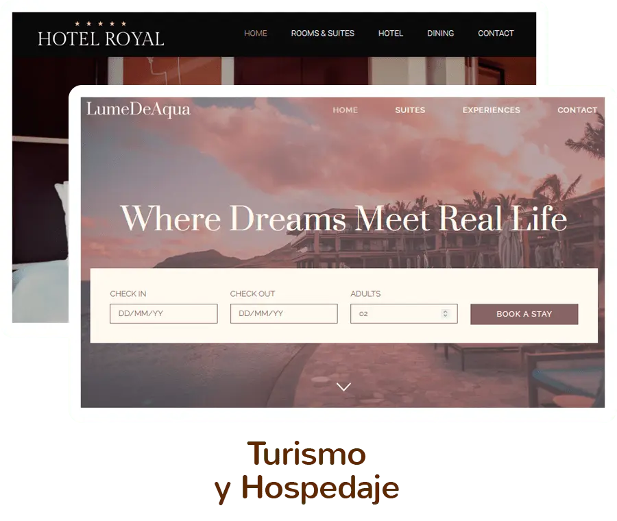 Plantillas de diseño web sobre Turismo y Hospedaje