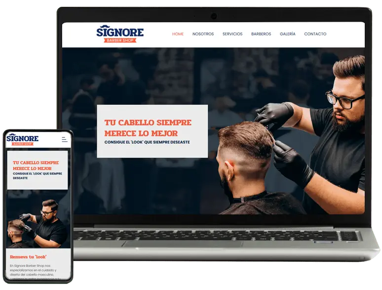 Plantilla personalizada de diseño de páginas web para barbería