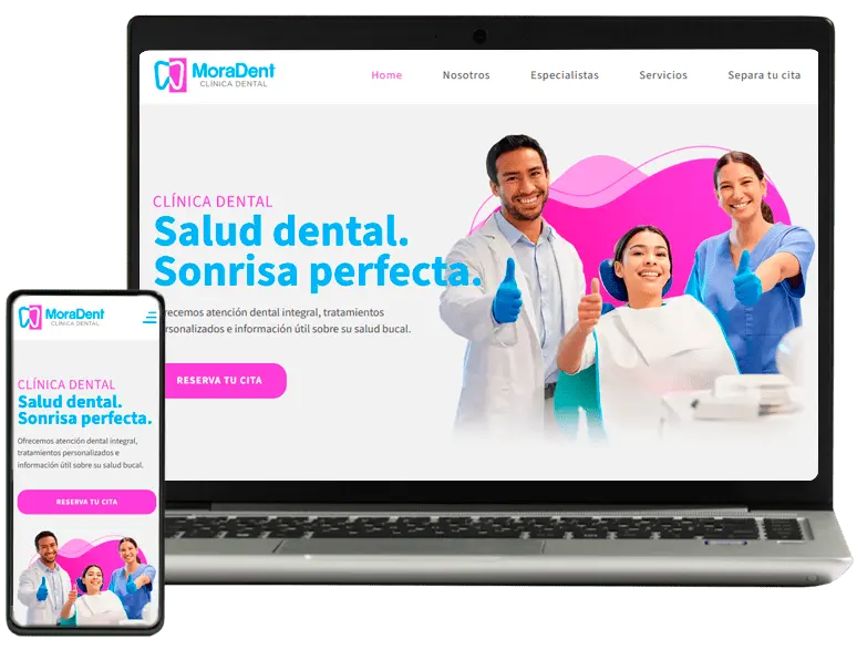 Plantilla personalizada de diseño de páginas web para clínica dental