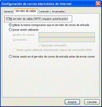 Paso 5 - configurar correo electrónico en Microsoft Outlook 2003