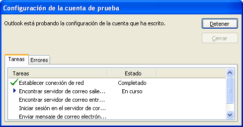 Paso 7 - configurar correo electrónico en Microsoft Outlook 2003